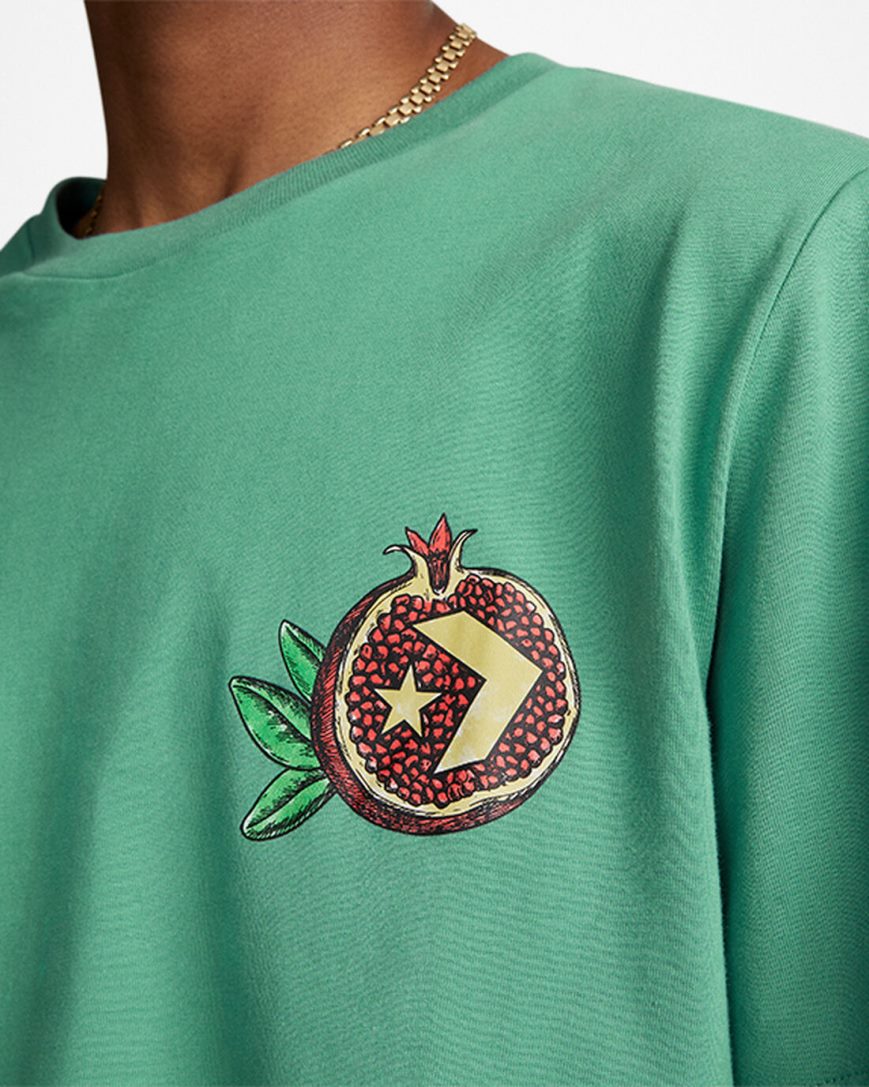 Men's Converse Pomegranate Graphic T-Shirts Green | AU 68910E